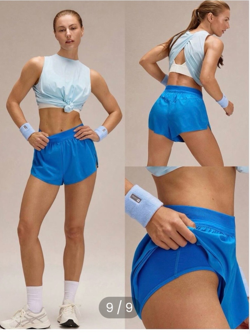 Glowmode size XS athletic shorts. NWT. Built in panty. Quick drying. Blue.